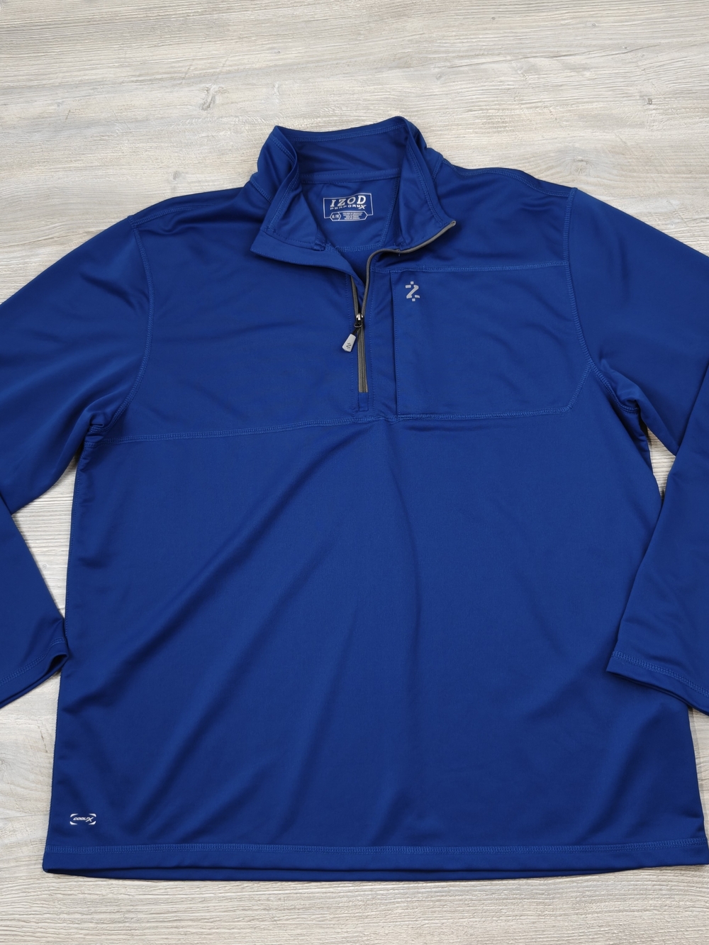 IZOD PerformX CoolFX Men XL 1/4 Zip Pullover Shirt Blue Long Sleeve Active Golf